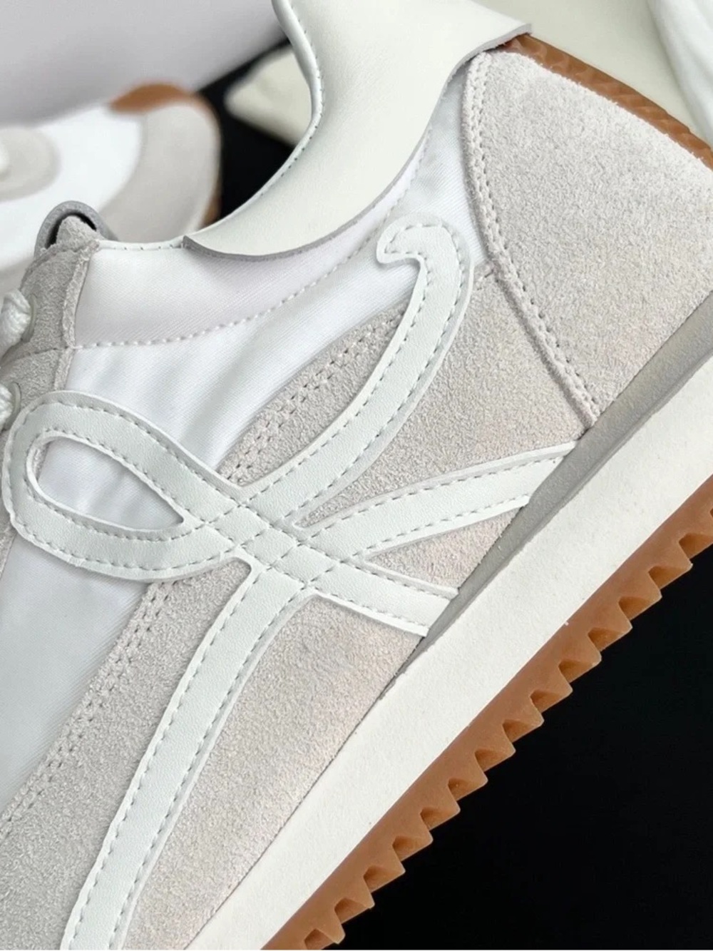 Loewe White Leather & Gum Sole Low-Top Sneakers - Picture 6 of 8